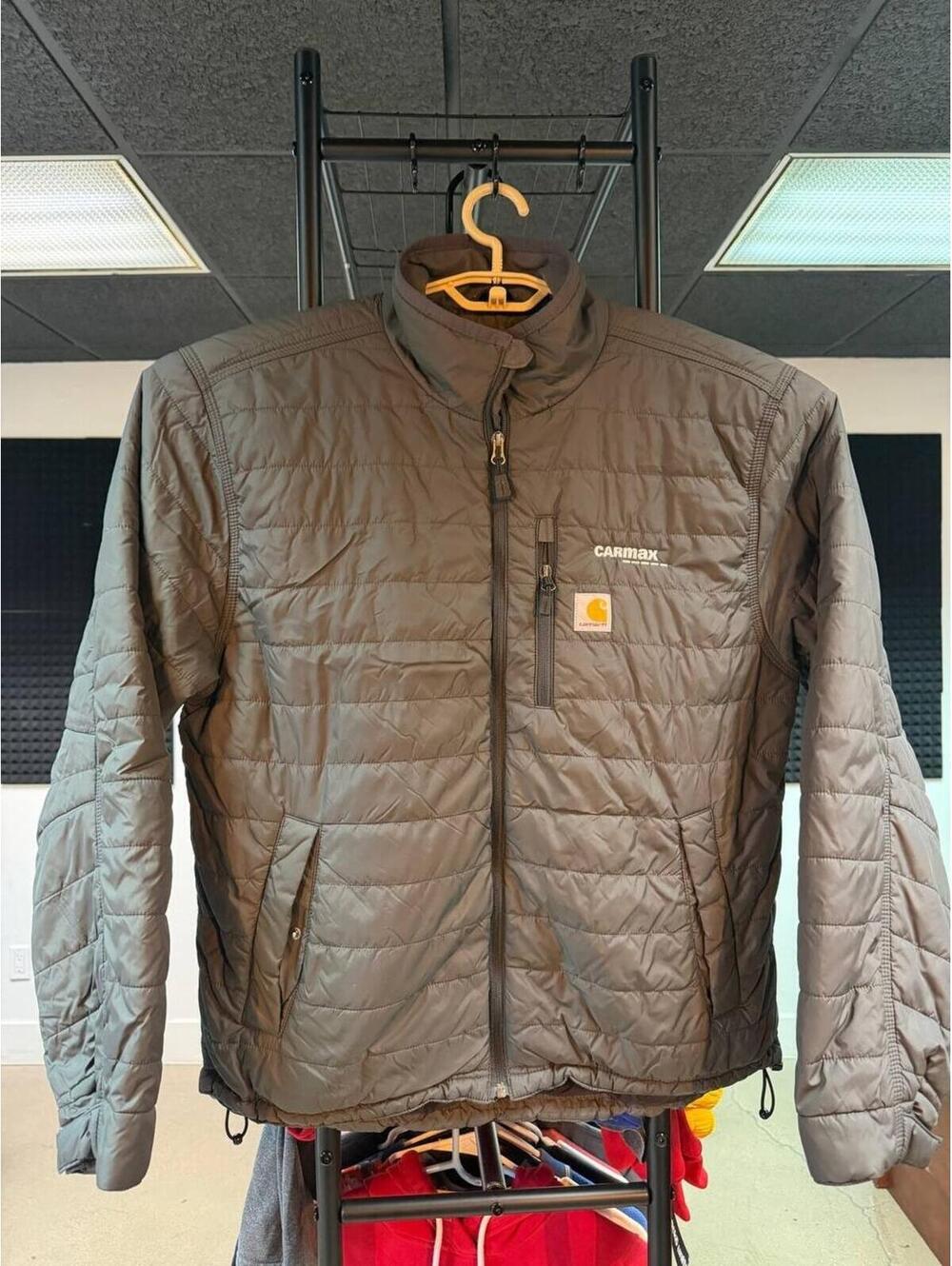 2020 Carhartt CarMax Quilted Full Zip Work Jacket Gray Large